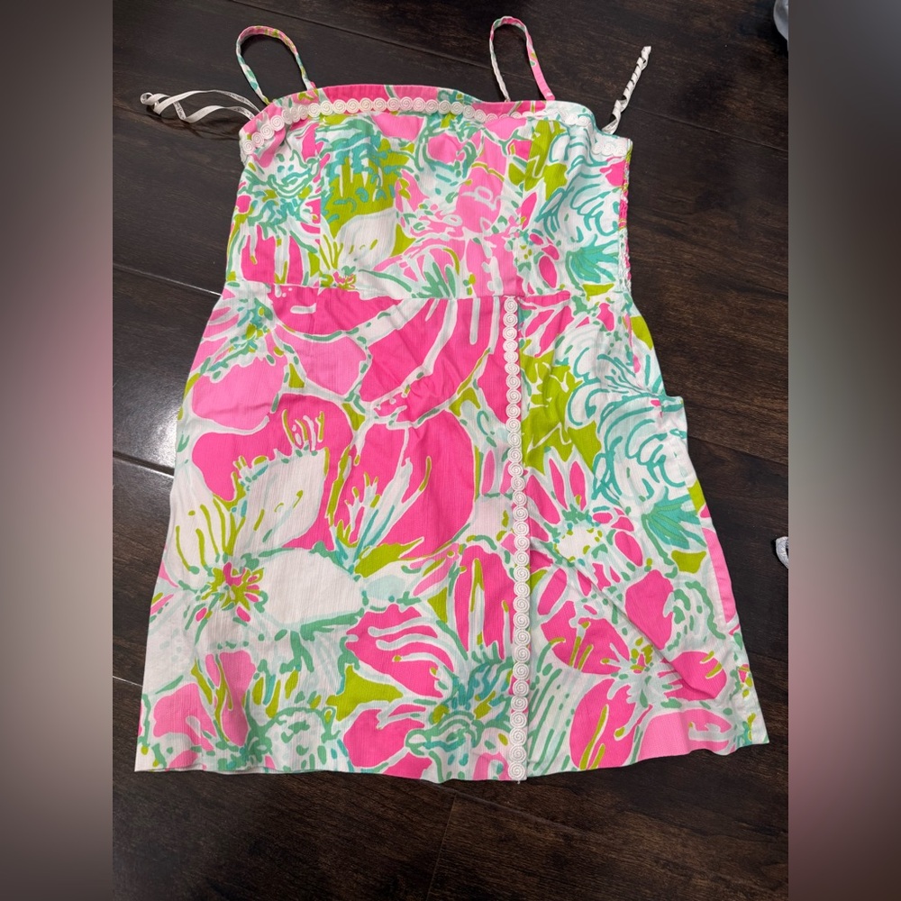 Lilly Pulitzer Pink Green White Floral Mini Dress